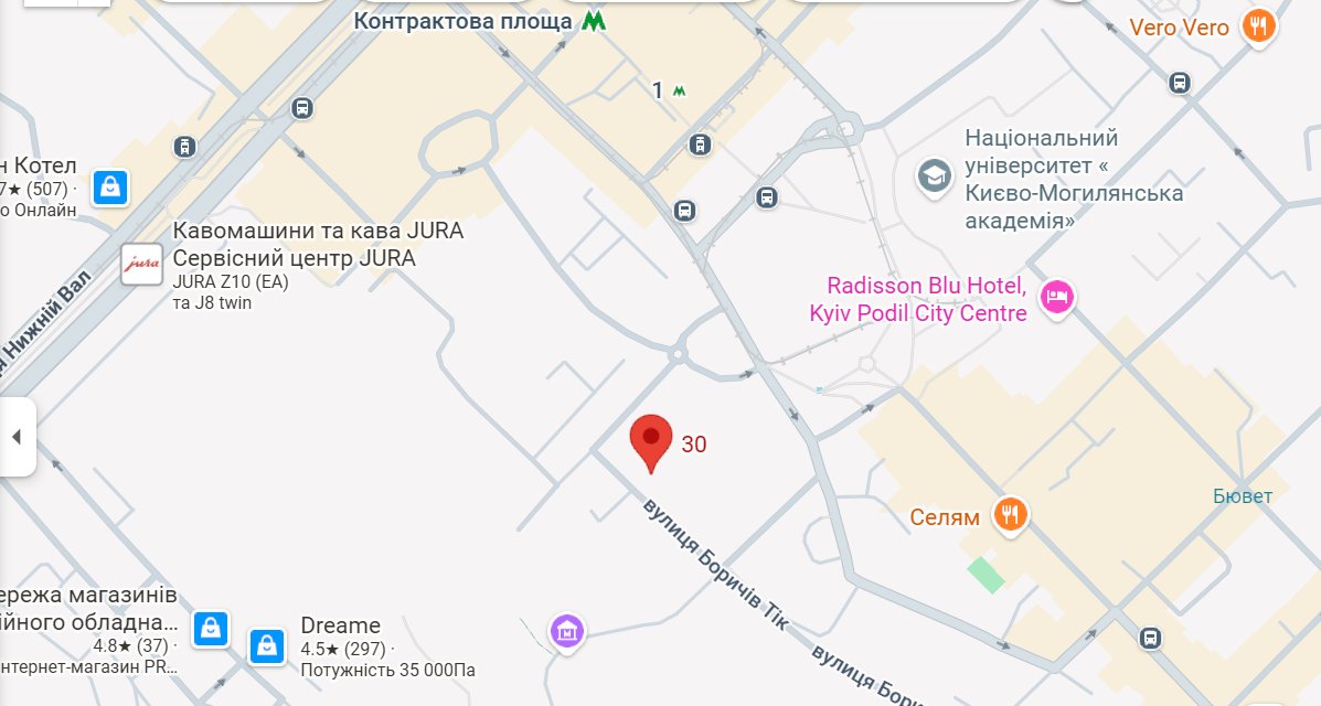 Карта розташування — Студія на Контрактовій