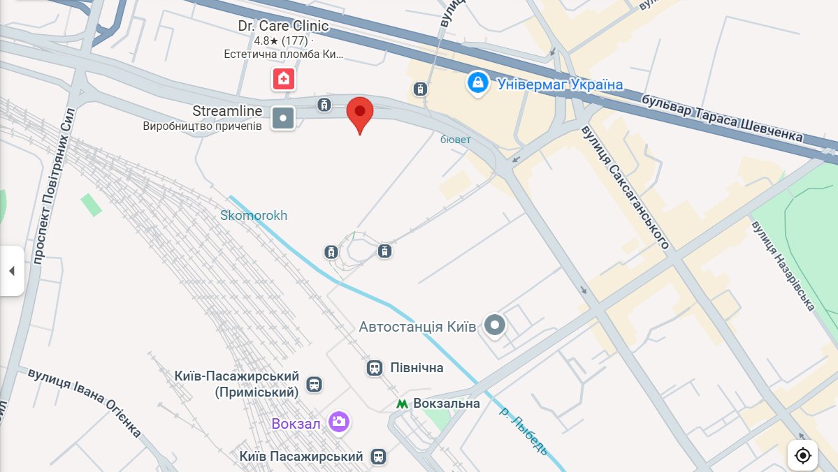 Карта розташування — Студія біля Вокзальної